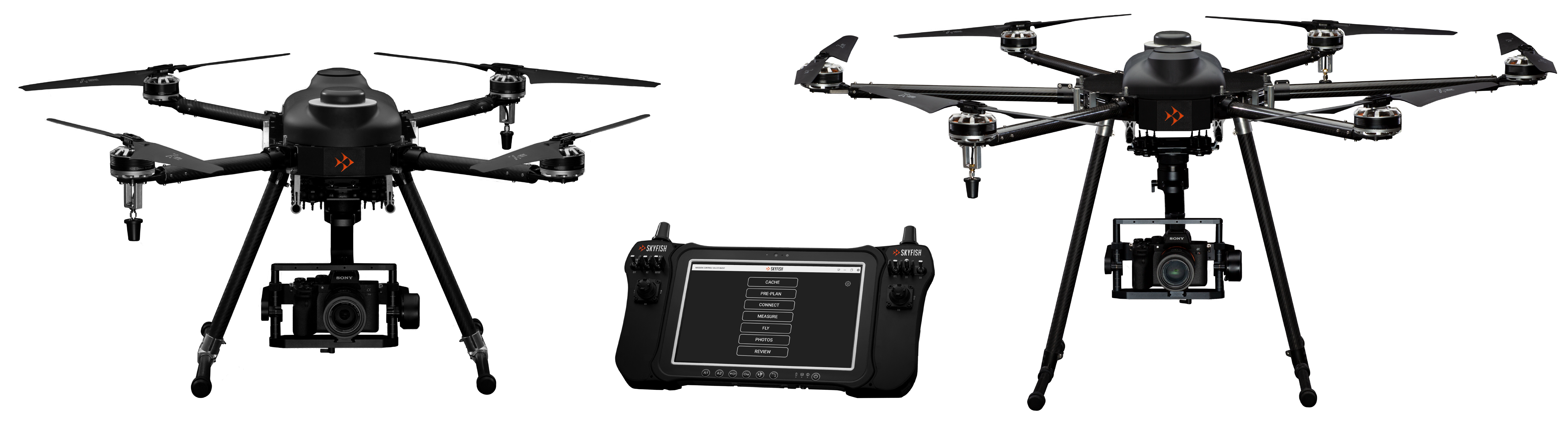 Skyfish Line of Products - M4 Drone M6 Drone C1 Controller